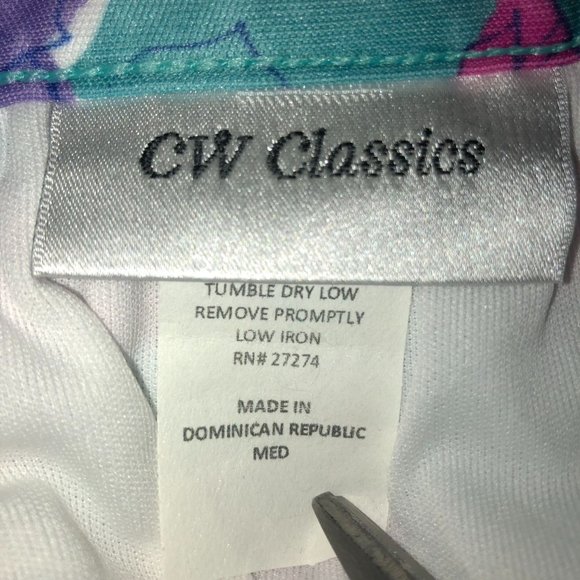 Vintage CW Classics Shorts Romper Womens Med Used Floral - Picture 8 of 16